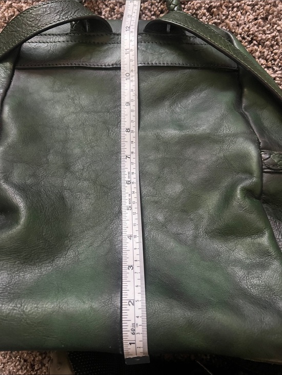 Classic Vintage style Genuine Dark Green Leather Backpack- IVTG main image 8